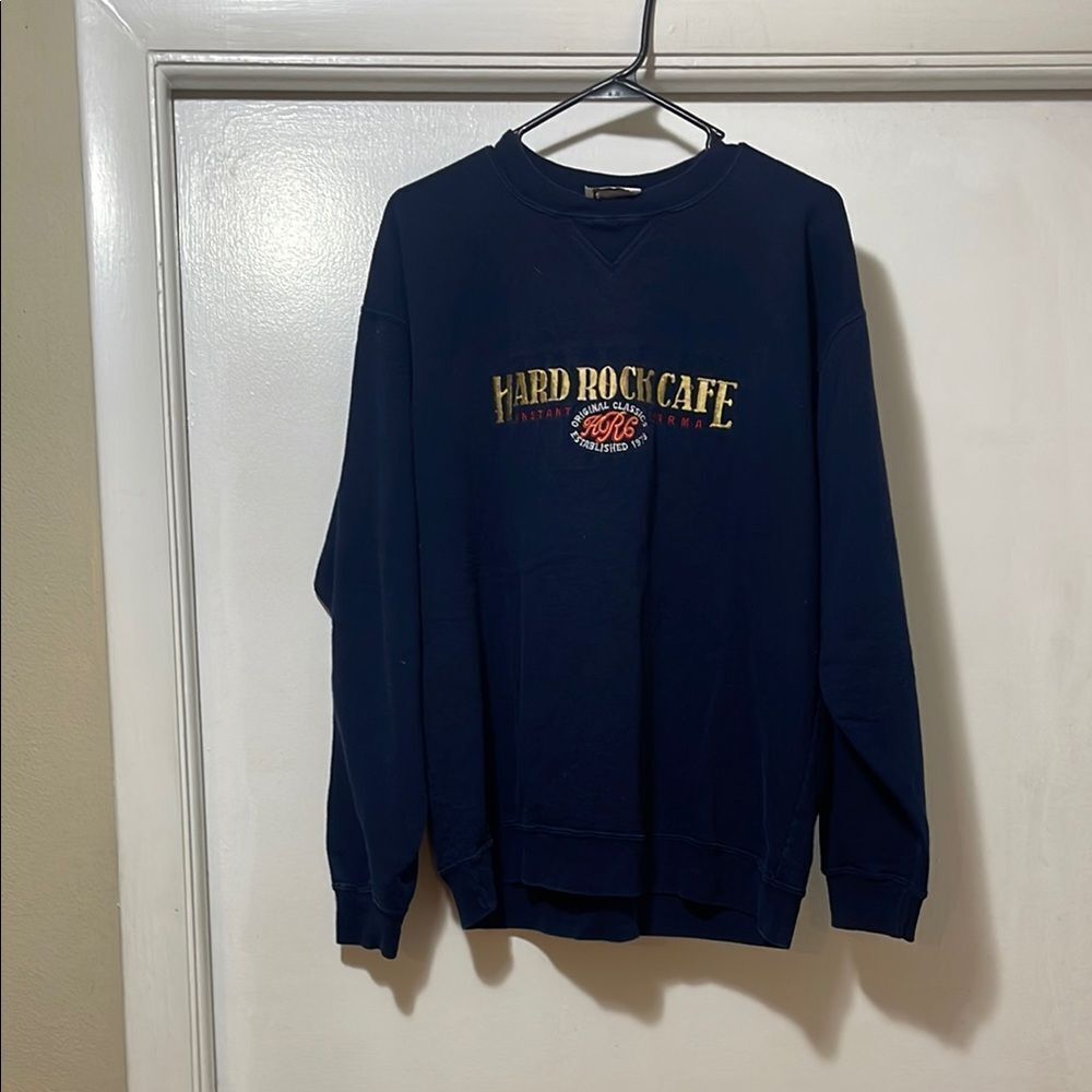 Vintage Hard Rock Cafe  canada Blue Crewneck Sweater medium